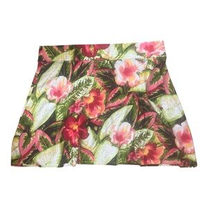 Caribbean Joe Summer Flowy Skater Mini Skirt Floral Print XL